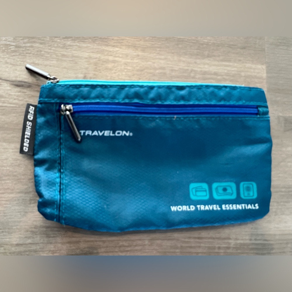 Travelon Teal Essentials Pouch RFID Shield